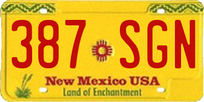 NM license plate 387SGN