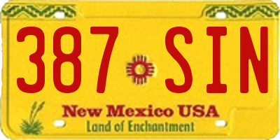 NM license plate 387SIN