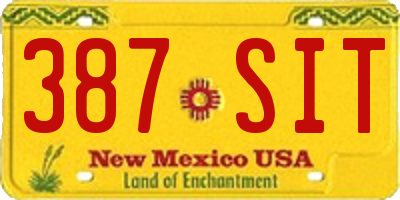 NM license plate 387SIT