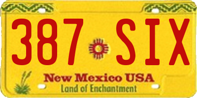 NM license plate 387SIX