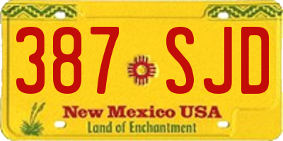 NM license plate 387SJD