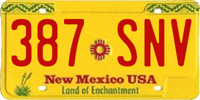 NM license plate 387SNV