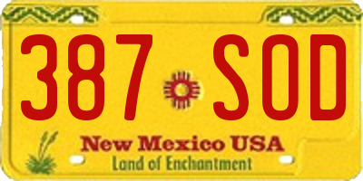 NM license plate 387SOD