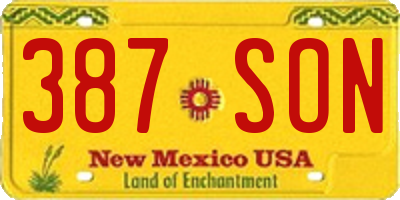NM license plate 387SON
