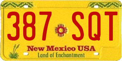 NM license plate 387SQT