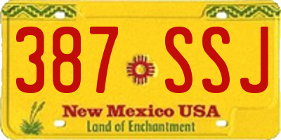 NM license plate 387SSJ