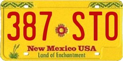 NM license plate 387STO