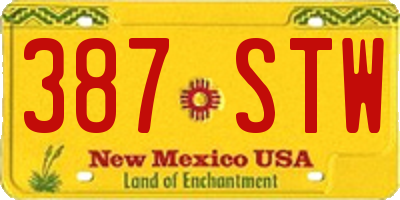 NM license plate 387STW