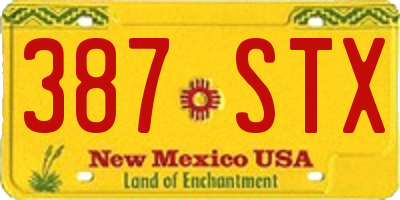 NM license plate 387STX