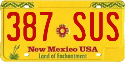 NM license plate 387SUS