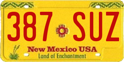 NM license plate 387SUZ