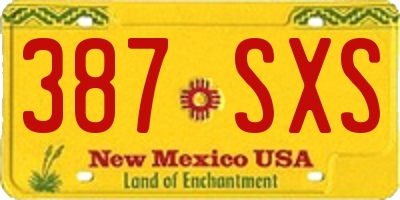 NM license plate 387SXS