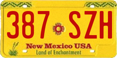 NM license plate 387SZH