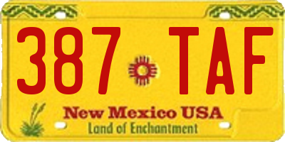 NM license plate 387TAF