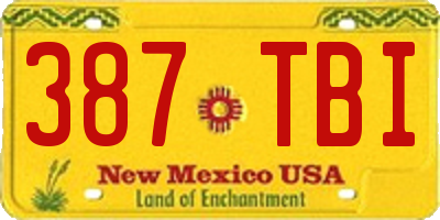 NM license plate 387TBI