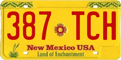 NM license plate 387TCH