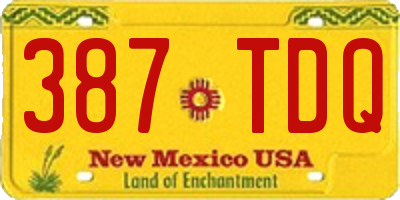 NM license plate 387TDQ