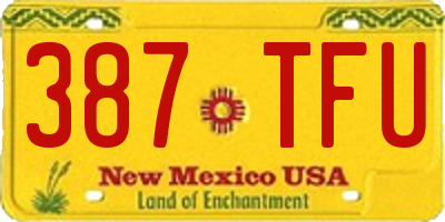 NM license plate 387TFU