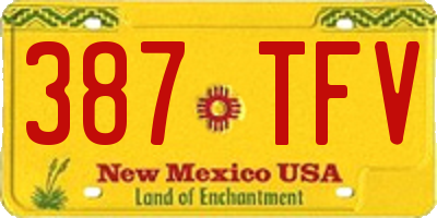 NM license plate 387TFV