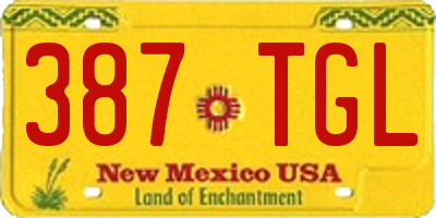 NM license plate 387TGL