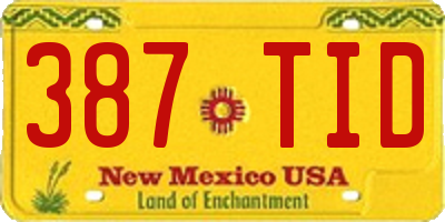 NM license plate 387TID