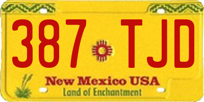 NM license plate 387TJD
