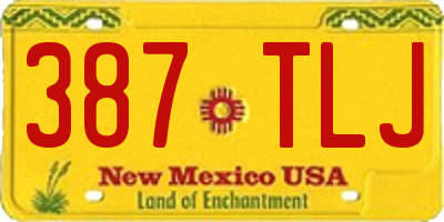 NM license plate 387TLJ