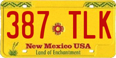 NM license plate 387TLK