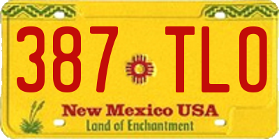 NM license plate 387TLO