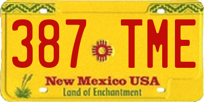 NM license plate 387TME