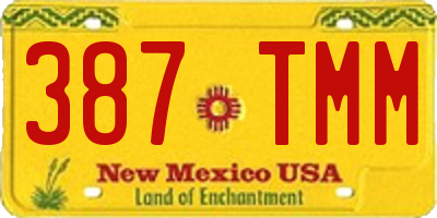 NM license plate 387TMM