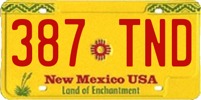 NM license plate 387TND