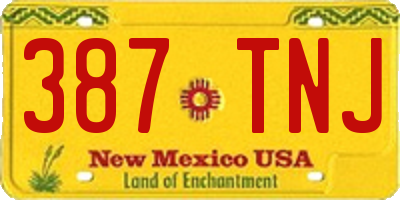 NM license plate 387TNJ