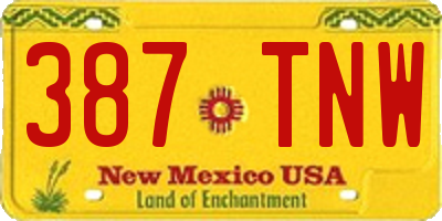 NM license plate 387TNW