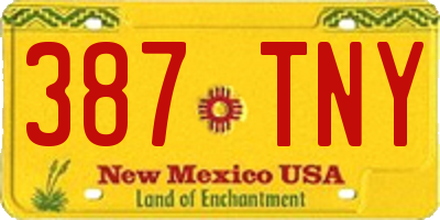 NM license plate 387TNY