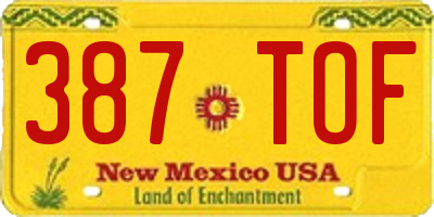 NM license plate 387TOF