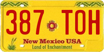 NM license plate 387TOH