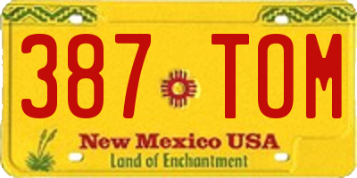 NM license plate 387TOM