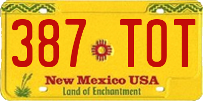 NM license plate 387TOT