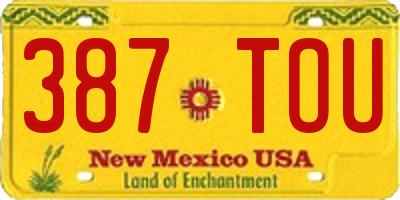 NM license plate 387TOU