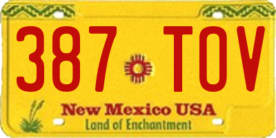 NM license plate 387TOV