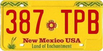 NM license plate 387TPB