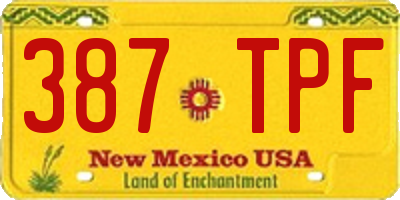 NM license plate 387TPF