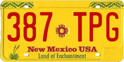 NM license plate 387TPG