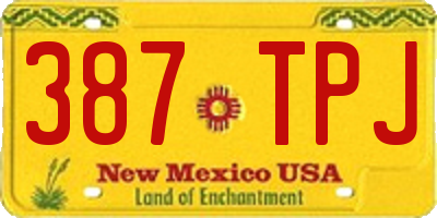 NM license plate 387TPJ
