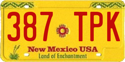 NM license plate 387TPK