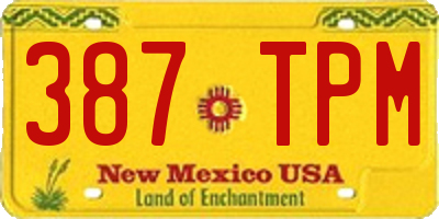 NM license plate 387TPM