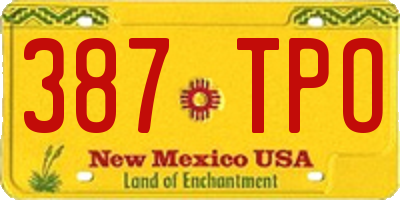 NM license plate 387TPO