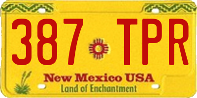 NM license plate 387TPR