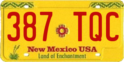 NM license plate 387TQC